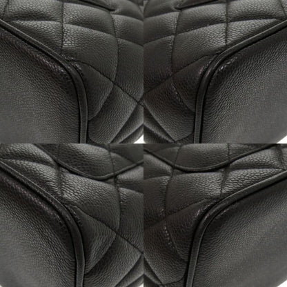 Chanel Reprint Tote Caviar Skin Black Silver Hardware 7th Tote Bag Coco Mark