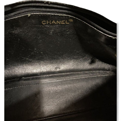 Chanel ⑤ 3172950 90s Caviar Skin Flap Pocket Shoulder Bag Women Black 22 X 29 X