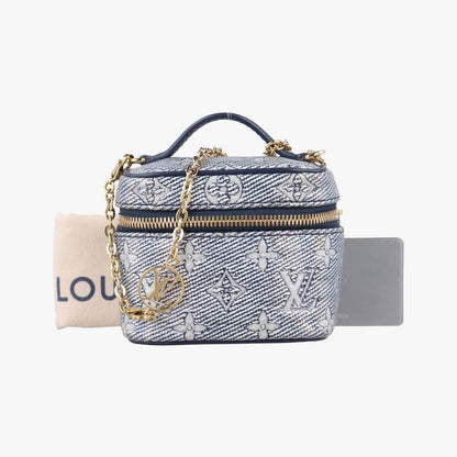 Louis Vuitton Micro Vanity Navy And Grey Monogram Jacquard Denim M82467ic Chip