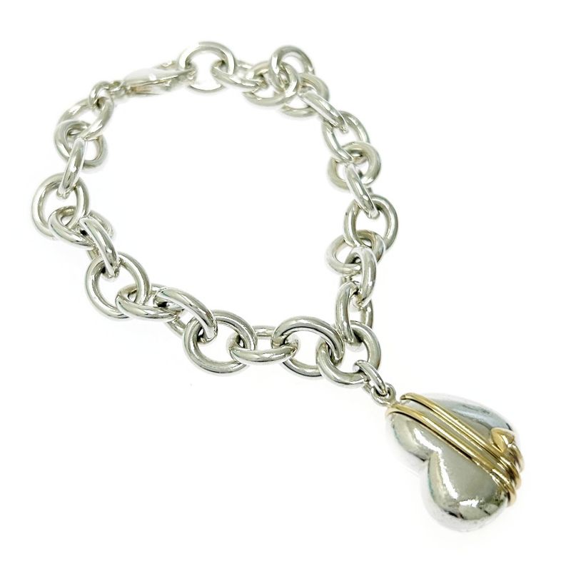 Tiffany & Co Silver Gold Heart Arrow Combination Bracelet 47.0g 925 750