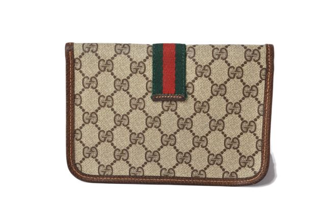 Gucci Clutch Pouch Multi Pouch Vintage GG Brown Beige