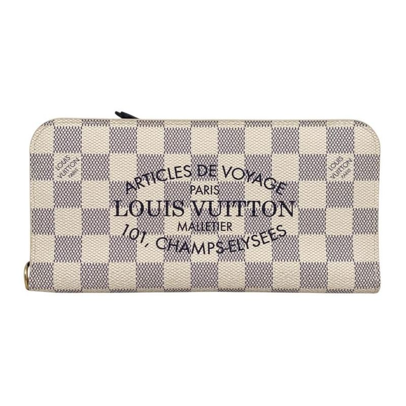 Louis Vuitton Bifold Long Wallet Portefeuille Antholite N63221 Damier Azure