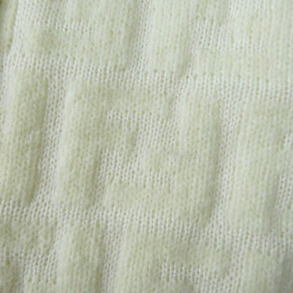 Fendi 00018401 Wool Zucca Pattern Knit Gloves/ Gloves Ivory 42 Made In Italy
