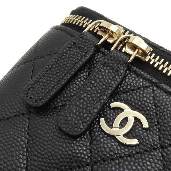 Chanel Shoulder Bag Matelasse Small Vanity Bag Caviar Skin Black Gold Hardware