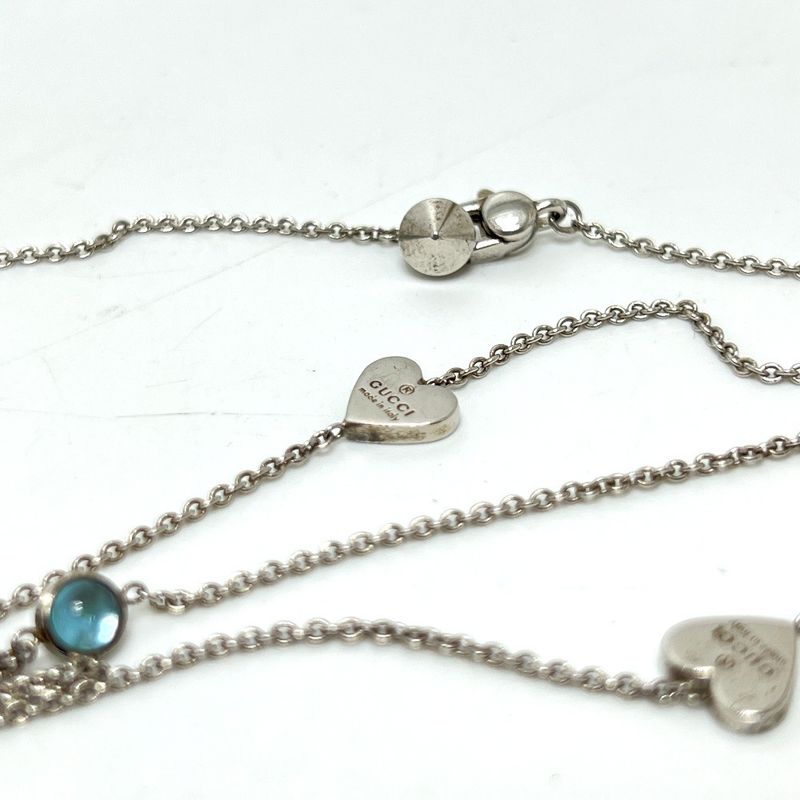 Gucci Necklace Blue Topaz Heart In Sv925 Silver