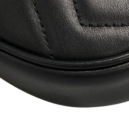 Gucci Waist Pouch GG Marmont Quilted Leather Belt Bag 476434 Black Leather