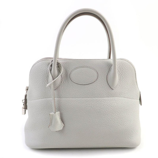 Hermes Bolide 31 Pearl Grey Taurillon Clemence Silver Hardware Handbag With
