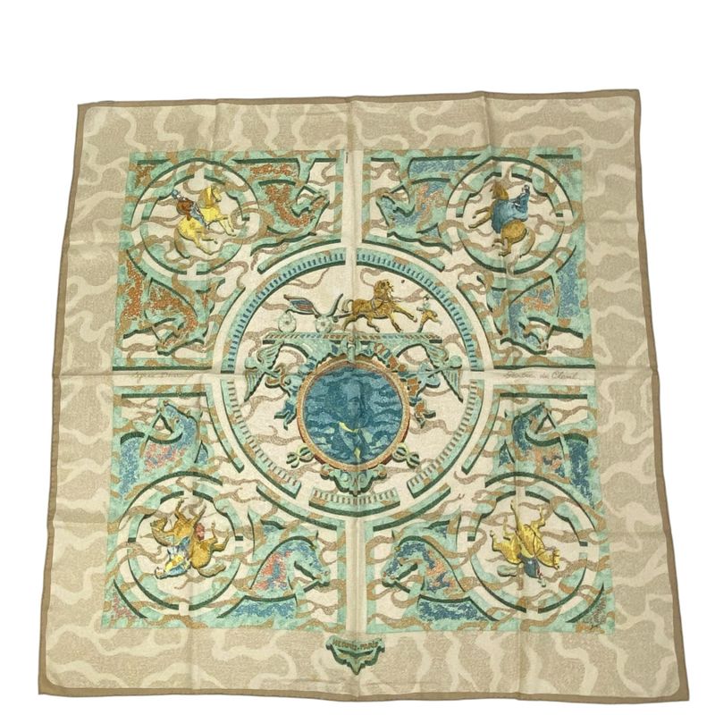 Hermes Carre 90 100% Silk Scarf Peintre DU Cheval Painter Of Horses Blawan