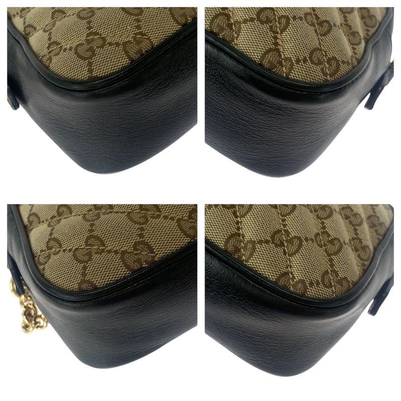 Gucci GG Marmont Quilted Beige Brown Gold Hardware GG Canvas 447632 Shoulder