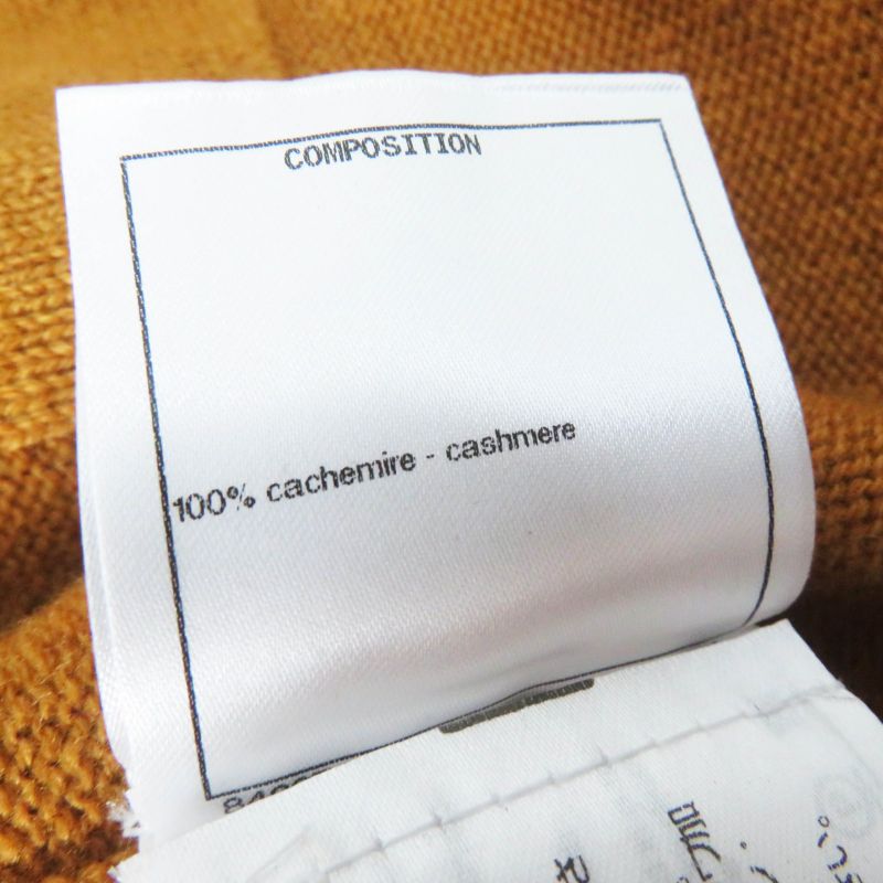 CHANEL 20AW P71510 100% Cashmere Coco Mark Buttons Bi-color Long Sleeves Long