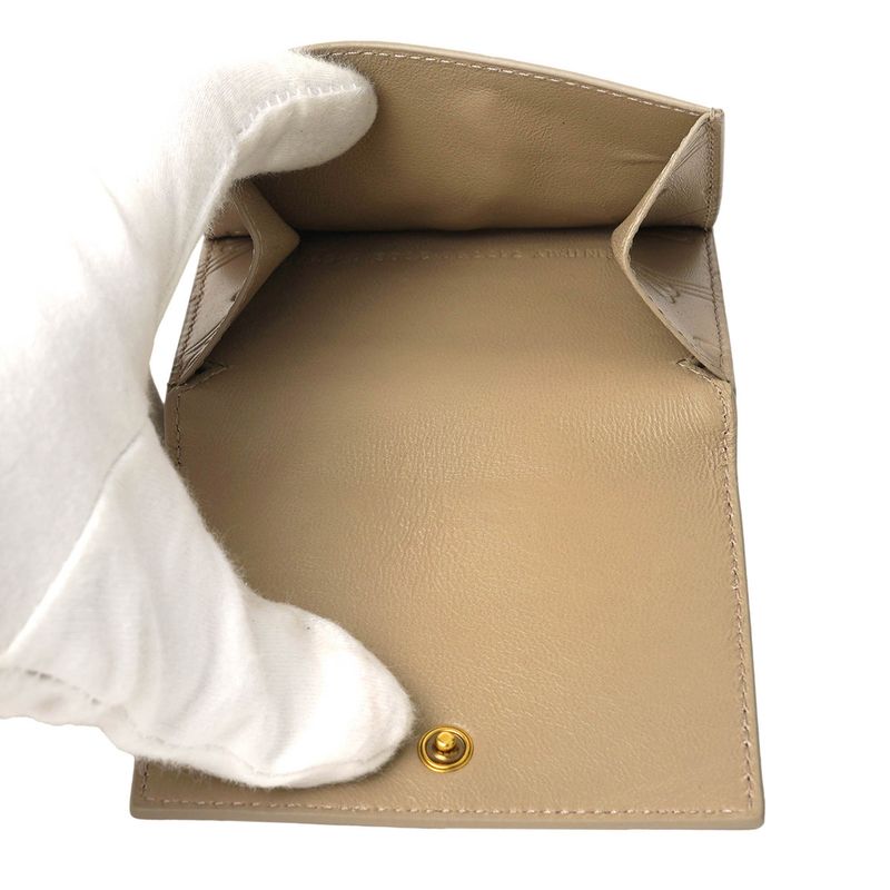 Balenciaga Tri-fold Wallet In Signature Taupe