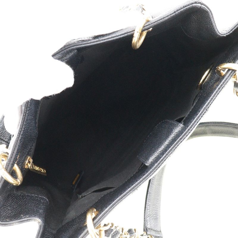 Chanel PST Chain Tote Matelasse A20994 Caviar Skin Black Ladies Shoulder Bag