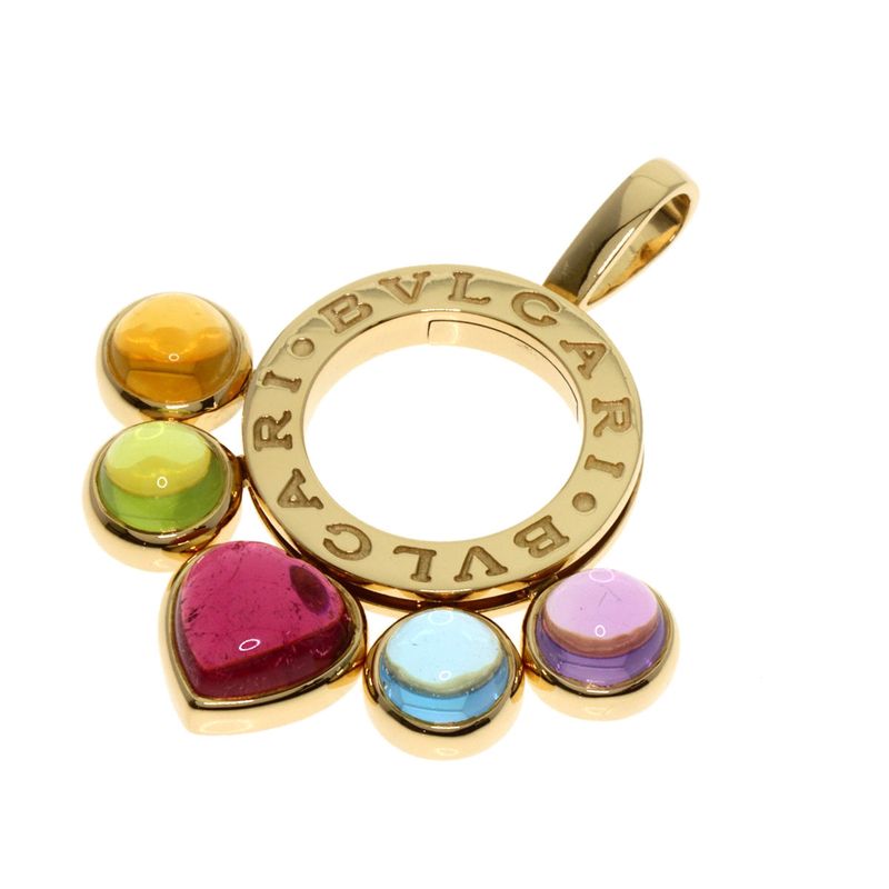Bvlgari Bulgari Allegra Multicolor Stone Pendant Top 18K Yellow Gold Ladies
