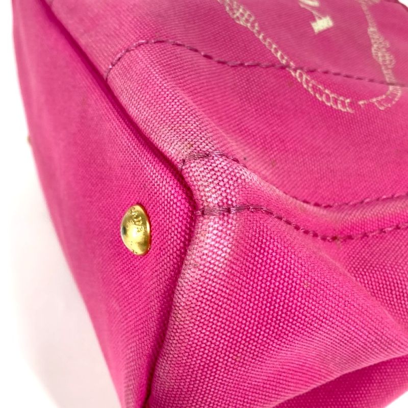 Prada Handbag Canapa Canvas Pink