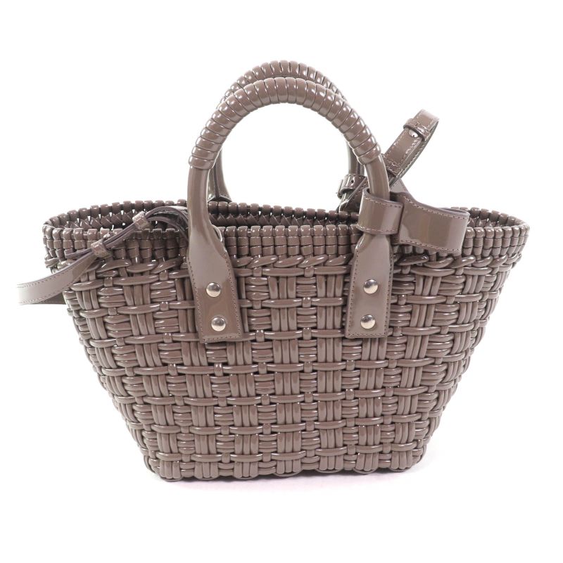 Balenciaga 671342 Bistro XS 2-way Basket Bag With Shoulder Grayish Storage With