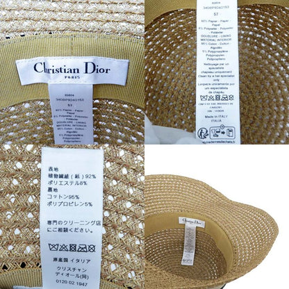 Dior D Bobby Wide Brim Hat 34dbp924g153 Beige Black Size 57 Hat
