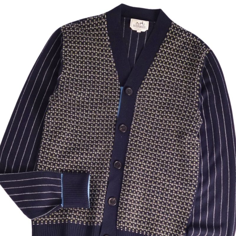 Hermes Knitted Cardigan Long Sleeves All Over Pattern