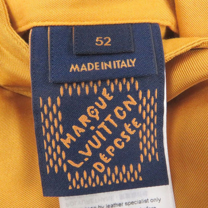 Louis Vuitton 2024 Sleeve Leather Back Logo Padded Varsity Jacket Mustard 52