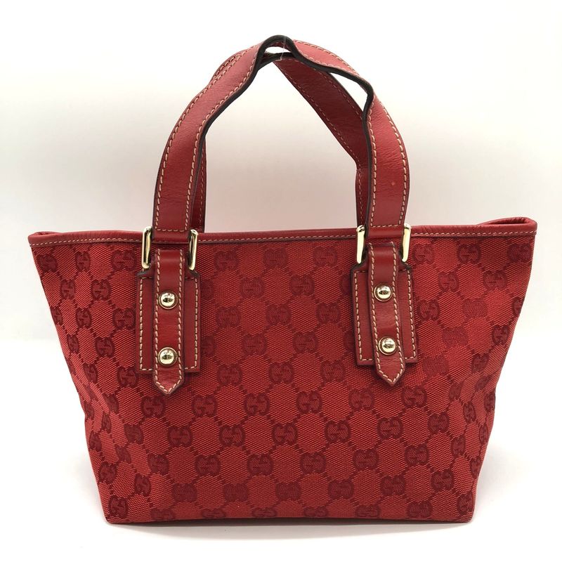 Gucci 257249 Handbag Mini Bag Small Red GG Canvas/leather Ladies Fashion