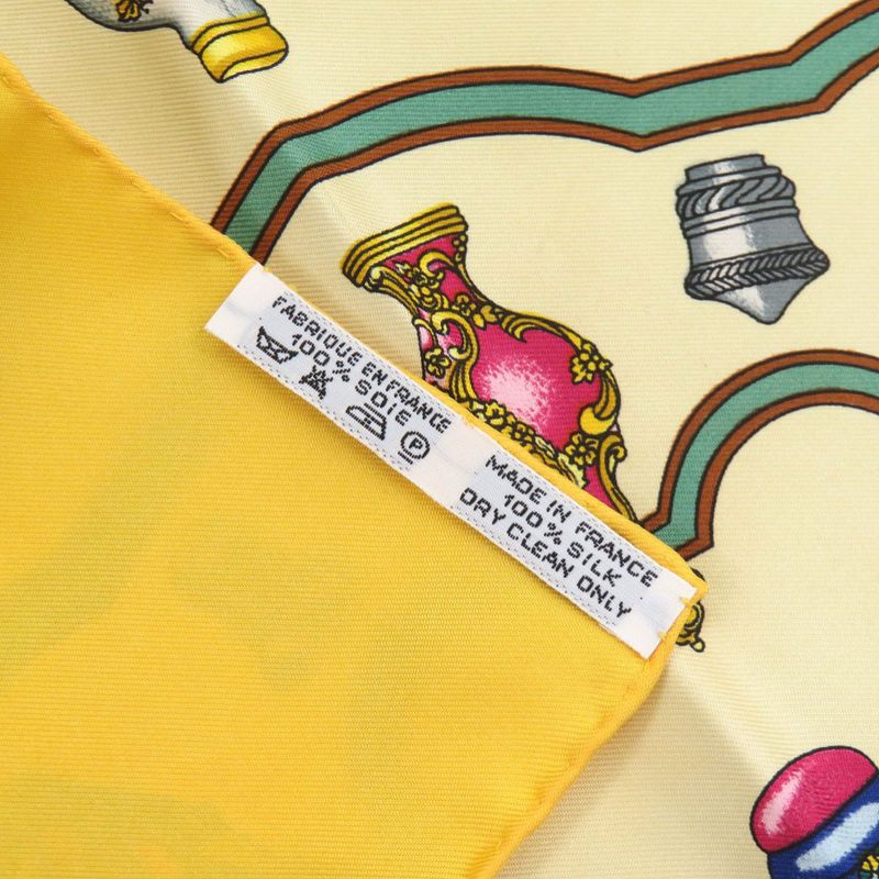 Hermes Carré 45 Petit Carré Qu Importe Le Flacon Perfume Bottle Silk Yellow