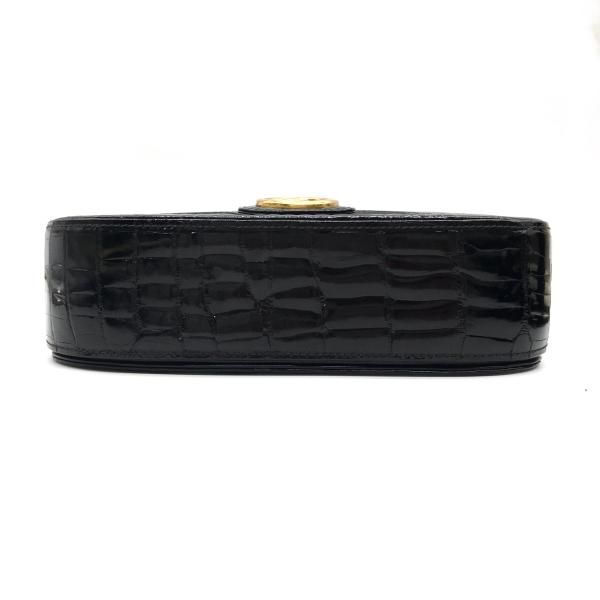 Gucci Croco Logo Push Lock Hand Bag