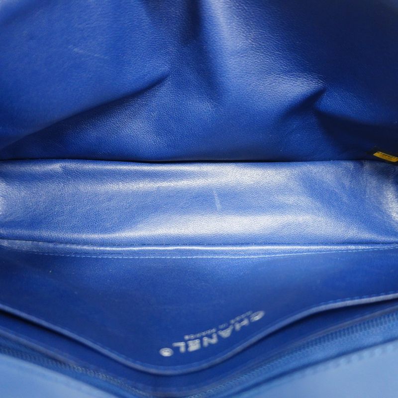 Chanel Shoulder Bag Matelasse Lambskin Blue Silver Hardware Women