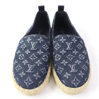 Louis Vuitton Monogram Denim Espadrille Flat Shoes Slip-on Indigo 36 Made In