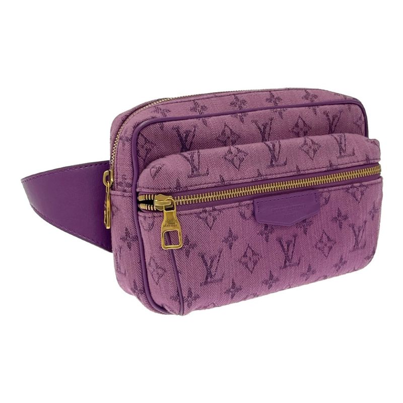 Louis Vuitton M44624 Monogram Denim Bum Bag Outdoor Purple 387337 Body Bag