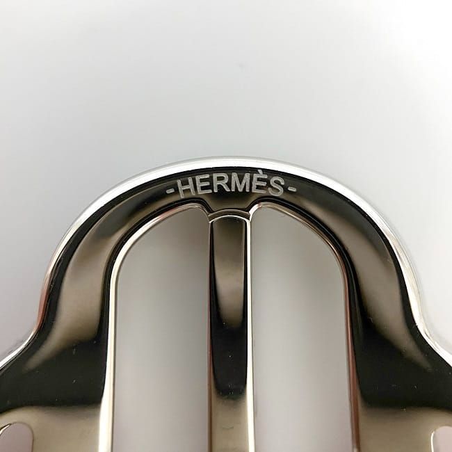 Hermes Scarf Ring Mini Buckle Mini Boucle Silver Red