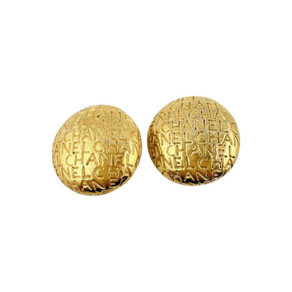 Chanel Vintage Earrings Round Earrings Chanel Gold