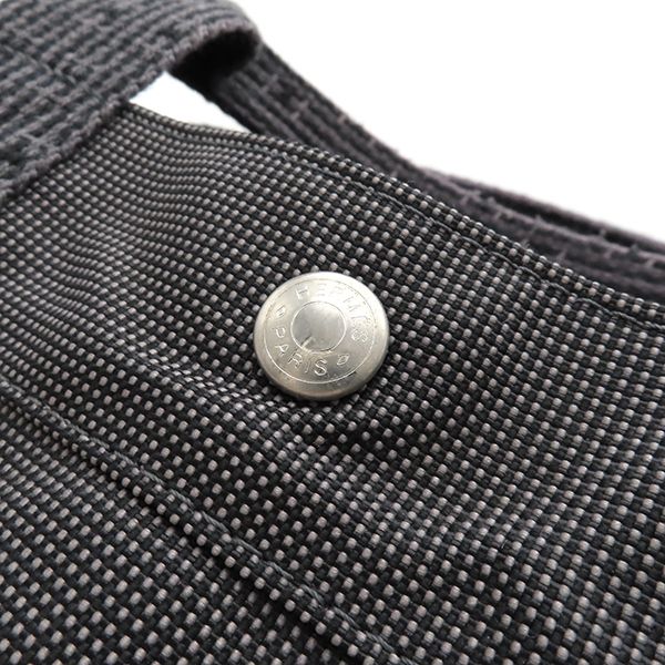 Hermes Tote Bag Her Line Tote MM Canvas Gray Silver Hardware Key and Cadena