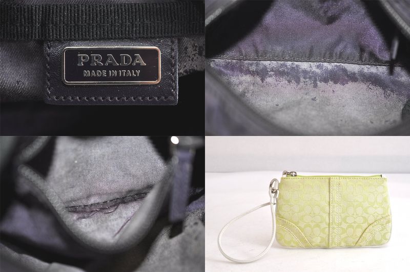 Prada Dior Coach Pouch Card Jewelry Case Set Of 4 Blue Green Purple 2811n