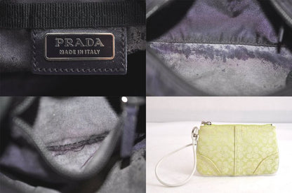 Prada Dior Coach Pouch Card Jewelry Case Set Of 4 Blue Green Purple 2811n