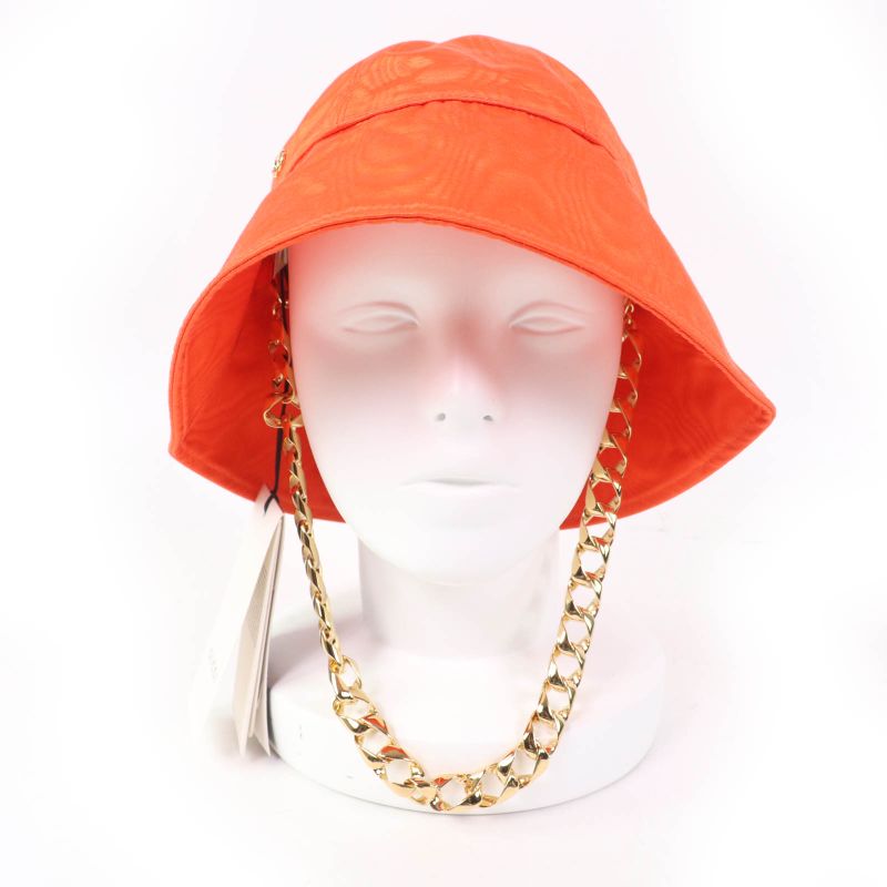 Gucci 729128 GG Motif Bucket Hat With Chain Orange M (57cm (22.44in)) Genuine