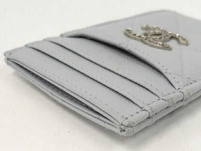 Chanel Card Case Coco Marc Caviar Skin Ice Blue Ap3835