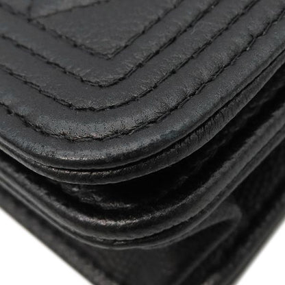 Chanel Chain Wallet Boy Chanel Caviar Skin Black Hardware Black Chain Shoulder