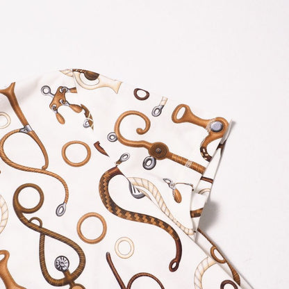 2024ssHermes Dress Size 40 Panoply De Cuir Deer Print Dress Made In