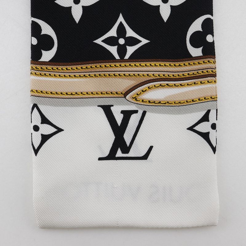 Louis Vuitton Bandeau Monogram Confidential M78656 Silk White Women's Scarf