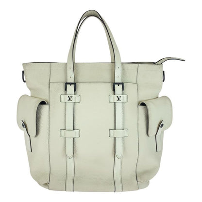 Louis Vuitton Taurillon Christopher Tote White Cream Leather M58477 Tote