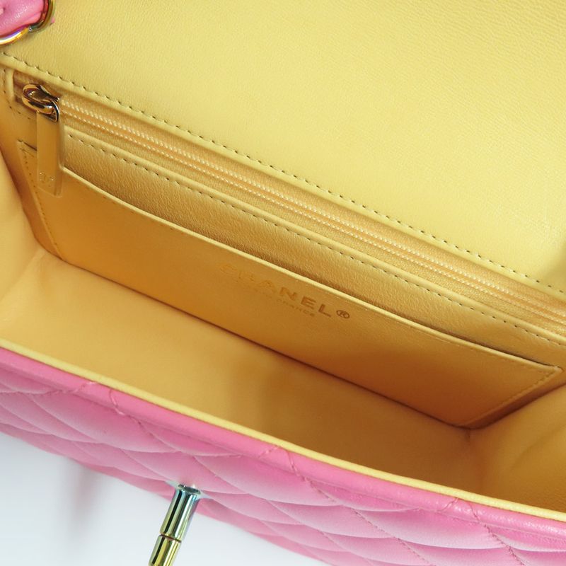 Chanel Mini Matelasse 20 Pink Rainbow-hardware No 31 Lambskin Single