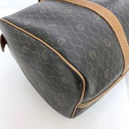 Christian Dior Boston Bag Gray Brown Honeycomb