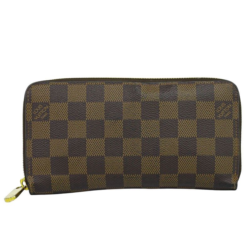 Authentic Louis Vuitton LV New Shape Zippy Wallet Damier Ebène Long Wallet
