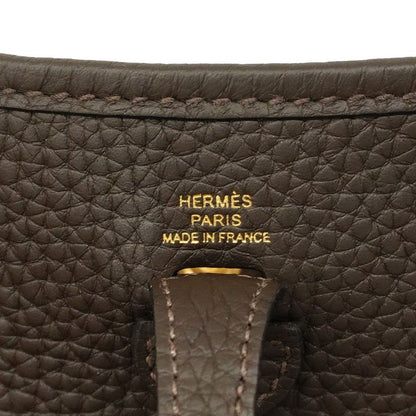Hermes Shoulder Bag Evelyn TPM Taurillon Cles Mance Ebène Gold Hardware W