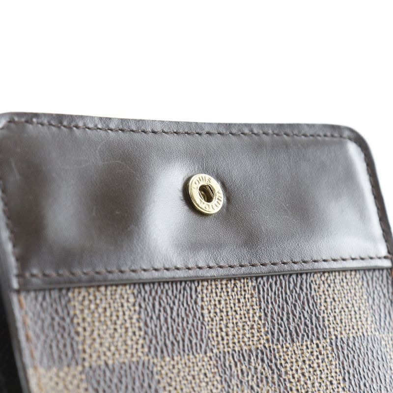 Louis Vuitton Compact Zip M61668 Damier Canvas Brown Ca1002 Women's Fold Wallet