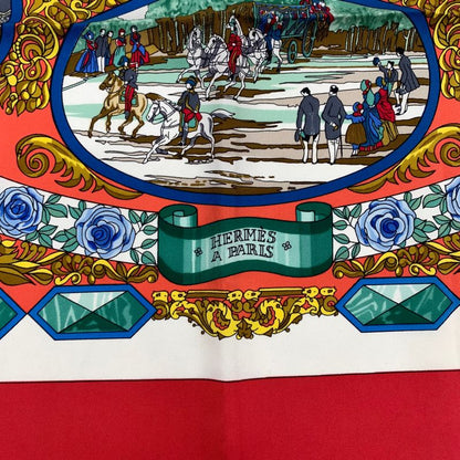 Hermes Carre 90 L'entente Cordiale French-english Alliance Red X Multicolor