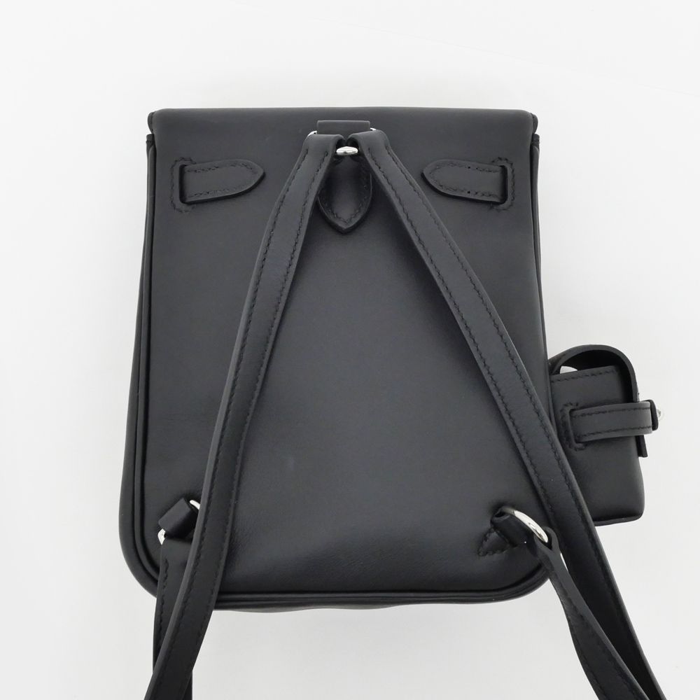 Hermes Hermes Kelly Jump Mini Black Silver Hardware Swift Backpack