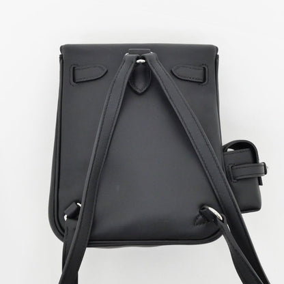 Hermes Hermes Kelly Jump Mini Black Silver Hardware Swift Backpack