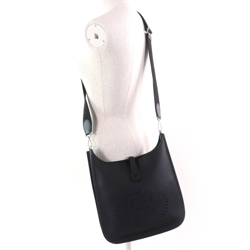 Hermes H056277ck89 Evelyn 3PM 29 Taurillon Clemence Silver Hardware Shoulder