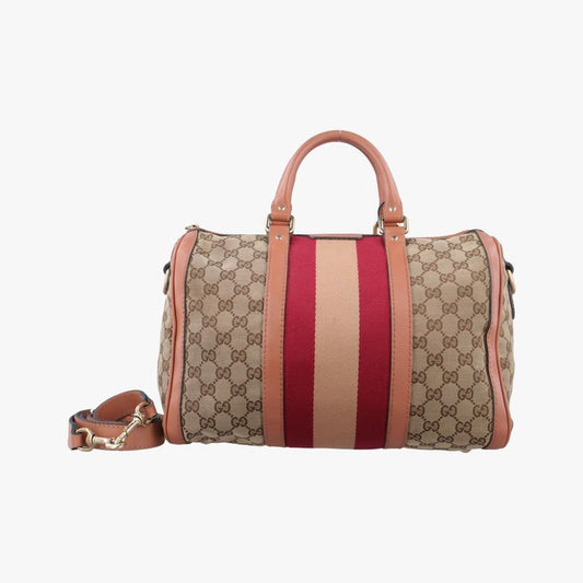 Guccisherry Line Beige And Red And Orange Canvas And Leather 247205 Unknown