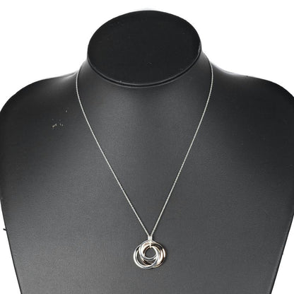 Tiffany & Co 1837 Interlocking Circle 925 Silver And Rubed Metal Ladies 5.13g